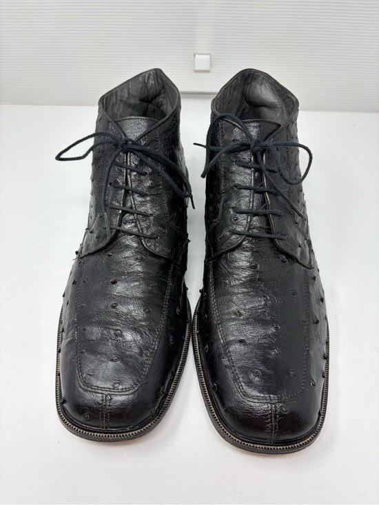 Los Altos Exotic Genuine Black Ostrich Dress Ankle Boots Leather Size 11 Mex 30 main image 10